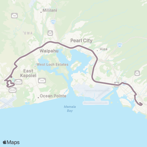 TheBus Villages of Kapolei map