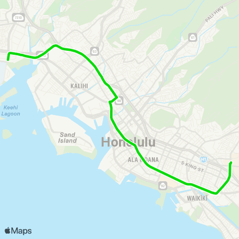 TheBus Ahua-UH Manoa map