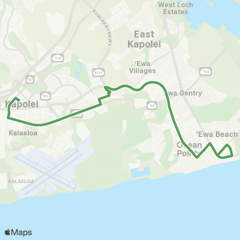 TheBus Kapolei-Ewa Beach map