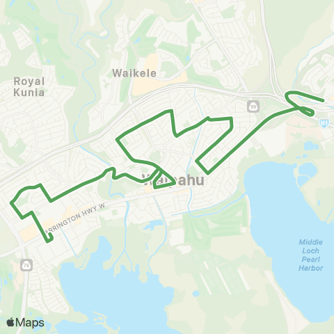 TheBus Pearl Highlands-Waipahu map