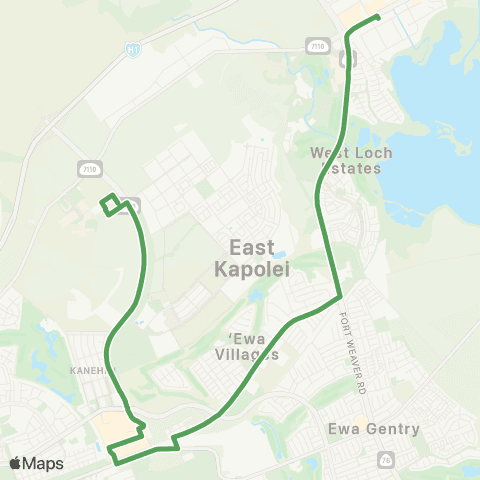 TheBus Keoneae UH West Oahu-Hoaeae West Loch map