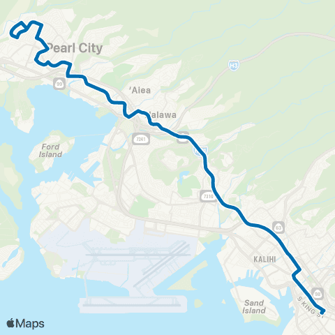TheBus Honolulu-Pearl City map