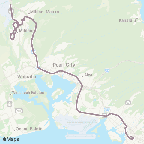 TheBus Mililani Express-North map