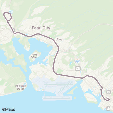 TheBus Waipio Gentry Express map