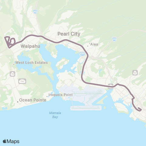 TheBus Village Park Express map