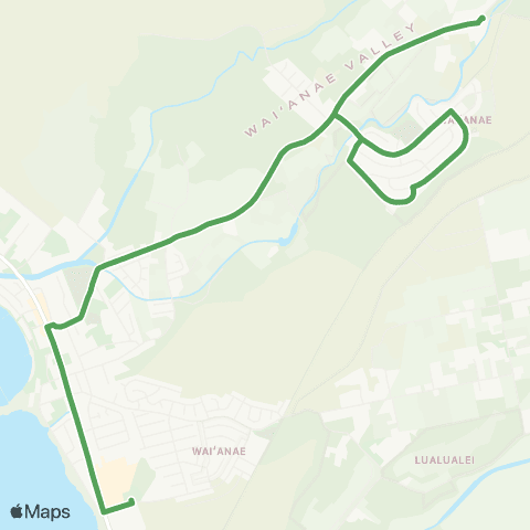 TheBus Waianae Valley map