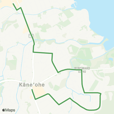 TheBus Kaneohe Circulator map