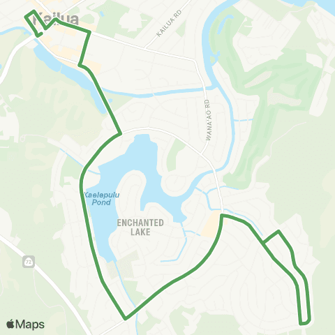 TheBus Kailua-Enchanted Lake map