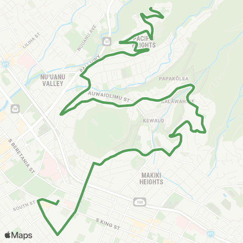 TheBus Papakolea-Pacific Heights map
