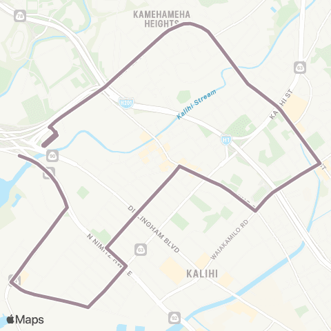 TheBus Kahauiki Village-Kalihi map