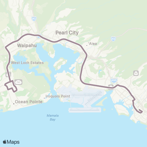 TheBus Ewa Gentry Express map