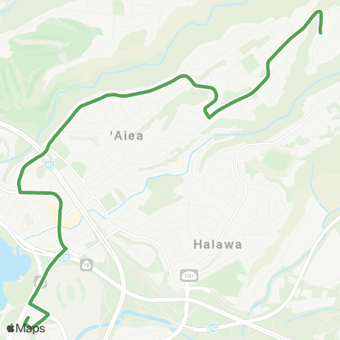 TheBus Aiea Heights-Aloha Stadium map