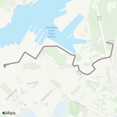 TheBus Makalapa-Pearl Harbor map