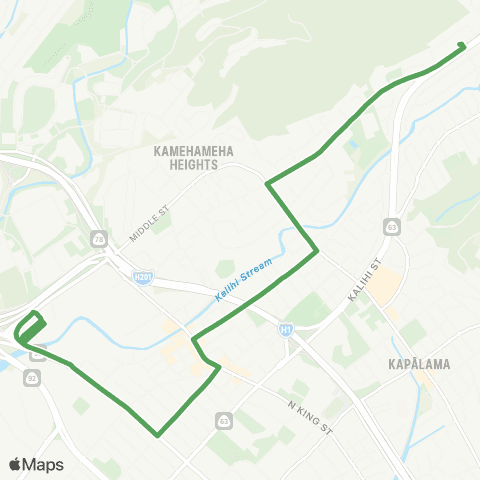 TheBus Kamehameha IV Road-Kalihi Transit Center map