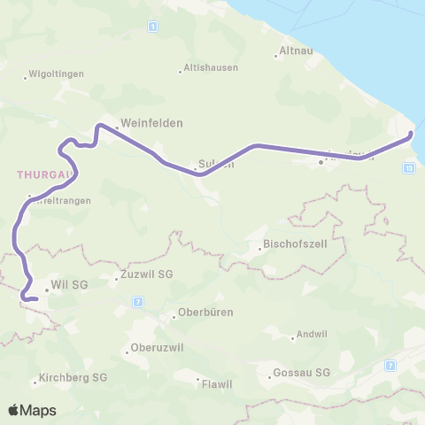 THURBO Wil SG - Romanshorn map