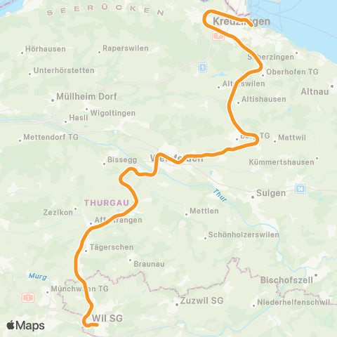 THURBO Weinfelden - Konstanz map