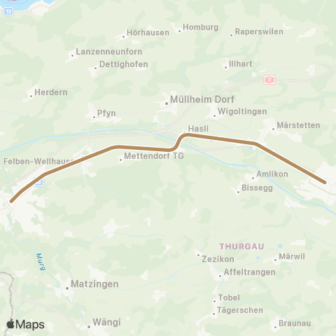 THURBO Weinfelden - Frauenfeld map