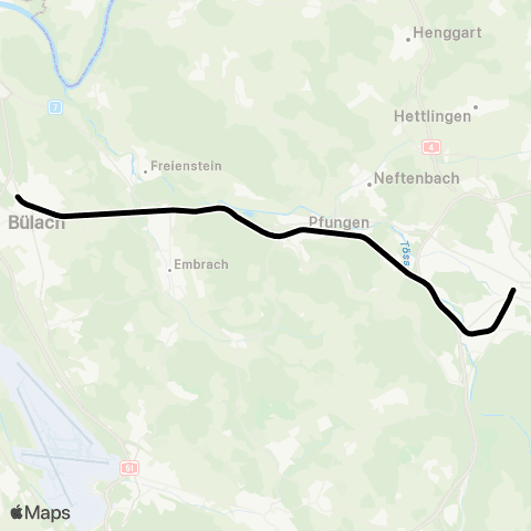 THURBO Winterthur - Bülach map