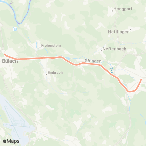 THURBO Winterthur - Bülach map