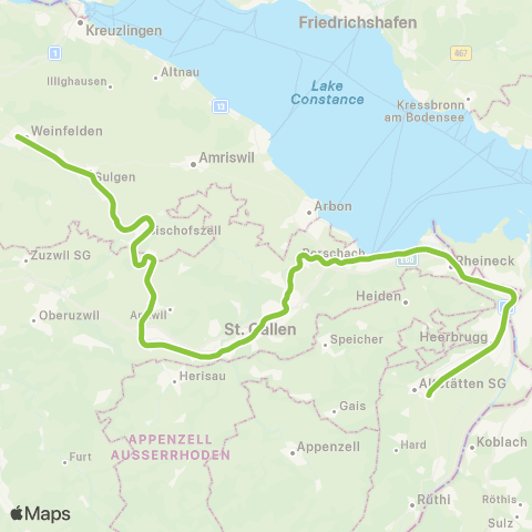 THURBO Sulgen - Weinfelden map