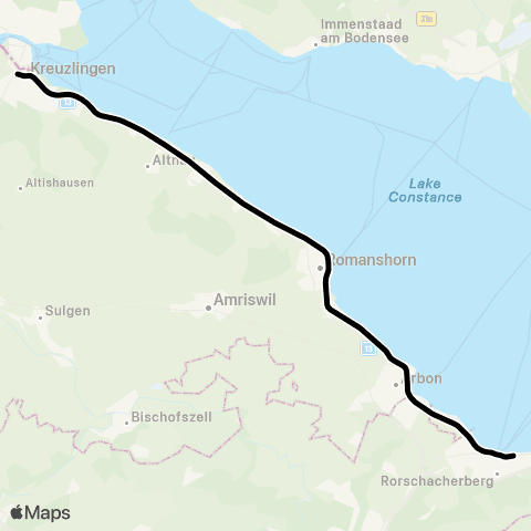 THURBO Romanshorn - Kreuzlingen map