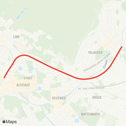 THURBO Oberwinterthur - Winterthur map