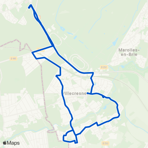 Île-de-France Mobilités Tournebride <> Lycée Guillaume Budé map