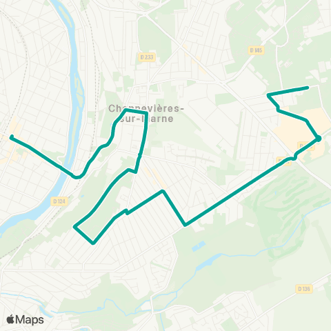 Île-de-France Mobilités La Varenne - Chennevières RER <> Ctre comm. Pince Vent map