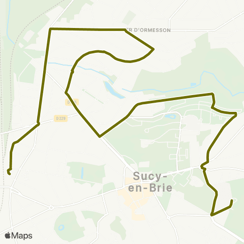 Île-de-France Mobilités Collège du Fort <> Gare de Sucy-Bonneuil map