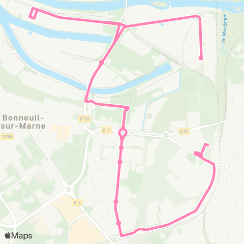 Île-de-France Mobilités Sucy - Bonneuil RER <> Gare de Sucy-Bonneuil map