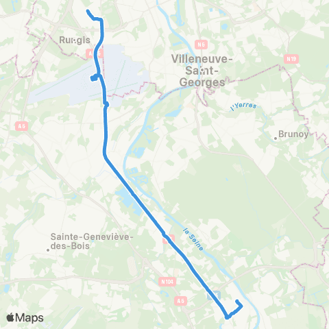 Île-de-France Mobilités Marché Intl de Rungis <> Gare de Corbeil-Essonnes Henri Barbusse map