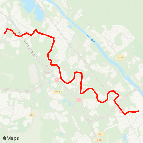 Île-de-France Mobilités Gare de Corbeil-Essonnes - e. Zola <> La Treille map