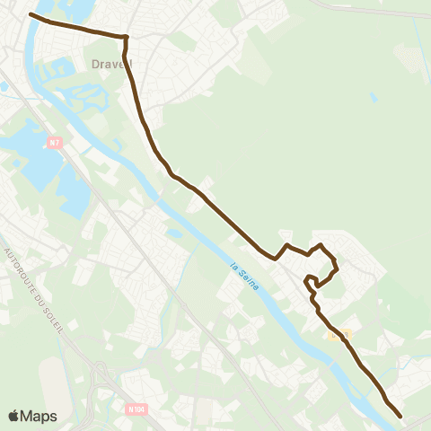 Île-de-France Mobilités Juvisy Gare rout. Seine <> Bois des Coudraies map