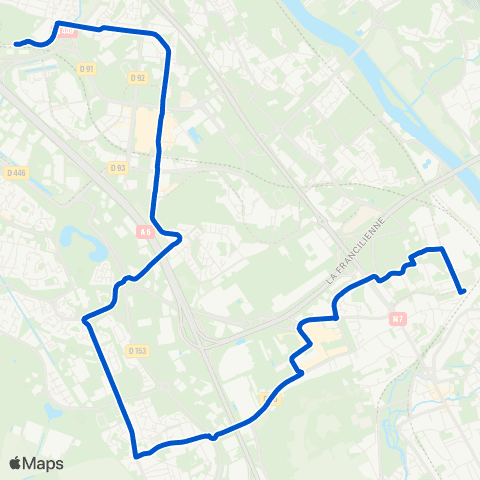 Île-de-France Mobilités Gare de Ris-Orangis Bois de l'Épine <> Gare de Corbeil-Essonnes Zola map