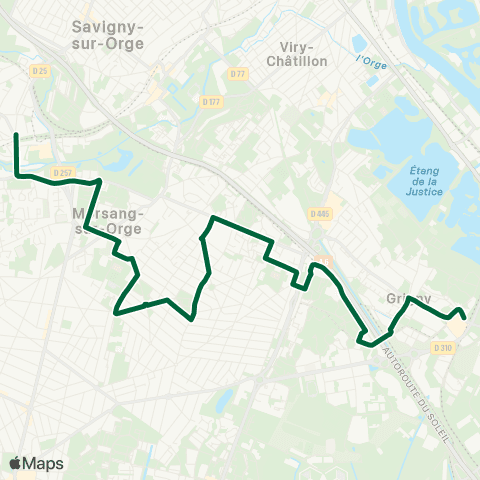 Île-de-France Mobilités Gare d'Épinay-s/-Orge <> Gare de Grigny Ctre map