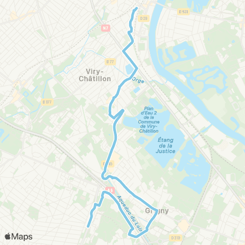 Île-de-France Mobilités La Treille <> Gare de Juvisy map