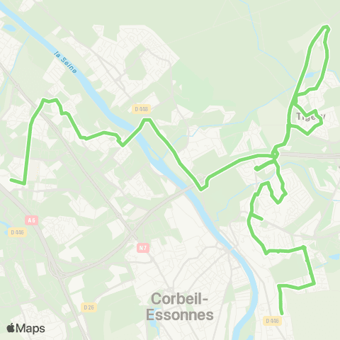 Île-de-France Mobilités Lycée Brassens <> Réservoir map