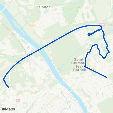 Île-de-France Mobilités Collège la Tuilerie <> Lycée Doisneau map