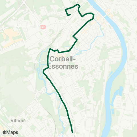 Île-de-France Mobilités Gare de Moulin Galant <> Gare de Corbeil-Essonnes Zola map