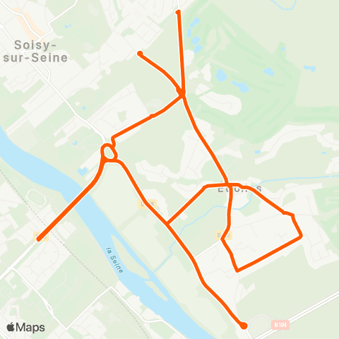 Île-de-France Mobilités Gare d'Évry - Val de Seine <> Gare d'Évry - Val de Seine map