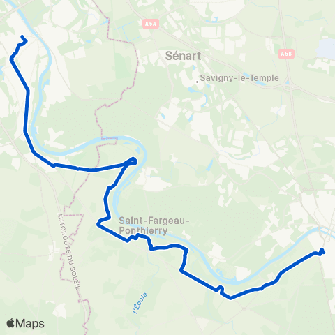 Île-de-France Mobilités Gare de Corbeil-Essonnes <> Gare de Melun map