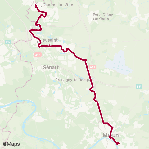 Île-de-France Mobilités 14 juillet <> Gare de Combs-la-Ville - Quincy map
