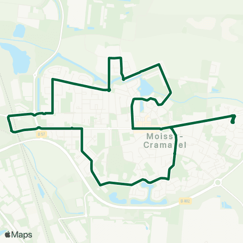 Île-de-France Mobilités Gare de Lieusaint - Moissy <> Gare de Lieusaint - Moissy map