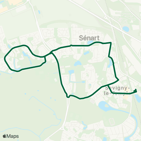 Île-de-France Mobilités Gare de Savigny - Nandy <> Gare de Savigny - Nandy map