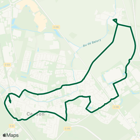 Île-de-France Mobilités Cesson Gare <> Cesson Gare map