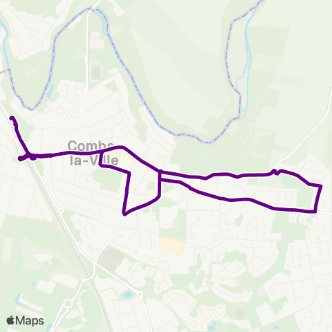 Île-de-France Mobilités Gare de Combs-la-Ville - Quincy <> Gare de Combs-la-Ville - Quincy map