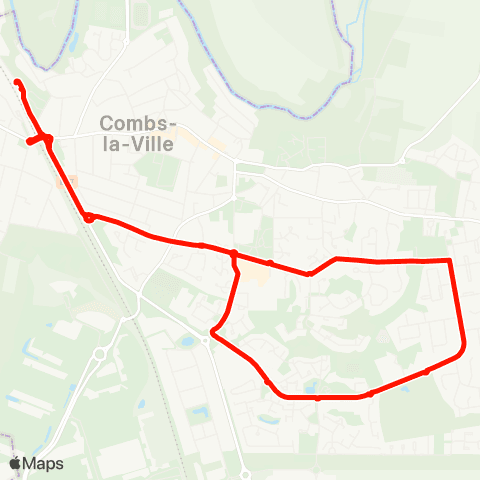 Île-de-France Mobilités Gare de Combs-la-Ville - Quincy <> Gare de Combs-la-Ville - Quincy map