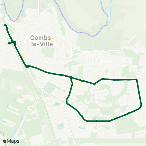 Île-de-France Mobilités Gare de Combs-la-Ville - Quincy <> Gare de Combs-la-Ville - Quincy map