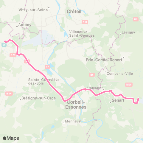 Île-de-France Mobilités Gare de Massy - Palaiseau <> Safran Montereau map