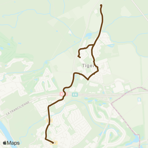 Île-de-France Mobilités Collège la Tuilerie <> Les Vignes map